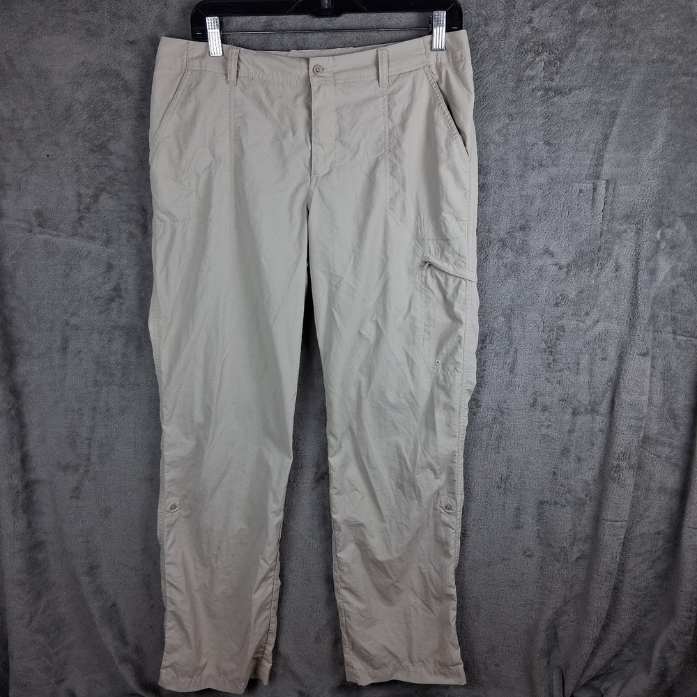 Columbia PFG Aruba Roll Up Pants Womens 10 Beige Straight Leg FL8070